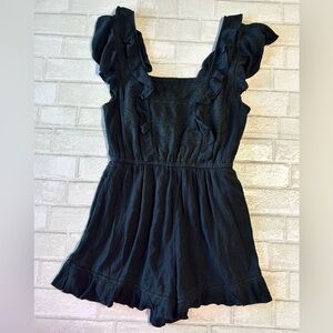 American Eagle Outfitters Black Ruffle Romper